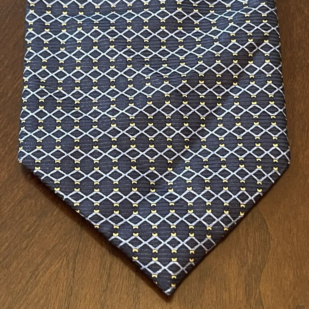 Vintage Kenly Silk Blue Gold Hand Made 100% Silk Men’s Neck Tie Made In Vietnam